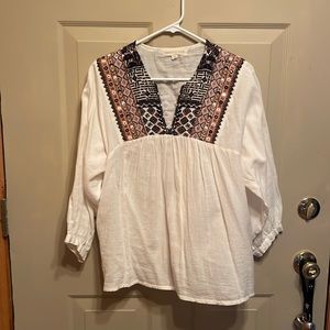 Love Stitch Peasant top